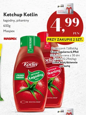 Ketchup Kotlin łagodny promocja w Market Point