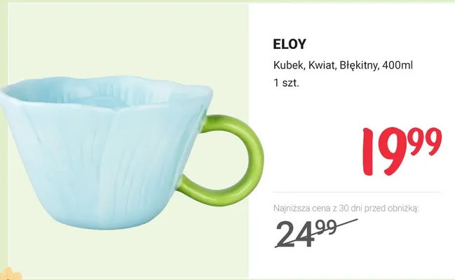 Kubek kwiat, błękitny, 400 ml promocja w Rossmann