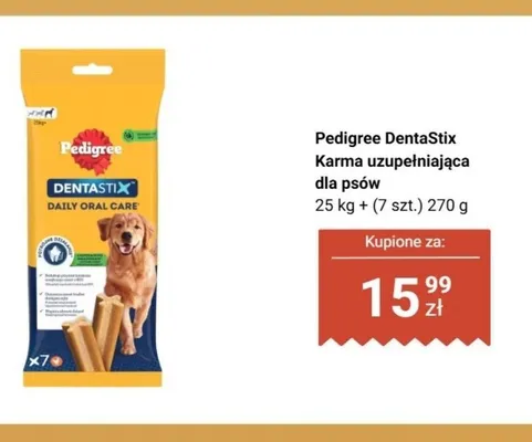 Karma uzupełniająca dla psów Pedigree DentaStix promocja w Biedronka