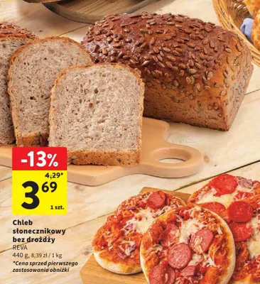 Chleb słonecznikowy bez drożdży Reva promocja w Intermarche
