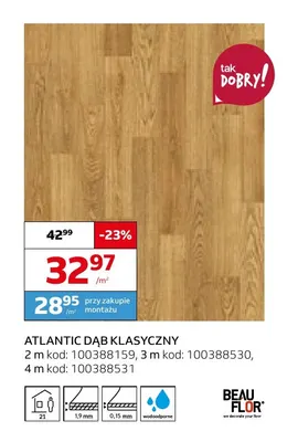 Wykładzina elastyczna Atlantic Dąb Klasyczny Beau Flor promocja w Komfort
