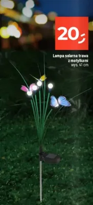 Lampa solarna trawa z motylkami promocja w Dealz