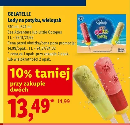 Lody na patyku GELATELLI promocja w Lidl