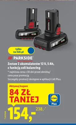 Zestaw 2 akumulatorów 12V 5Ah z funkcją cell balancing promocja w Lidl