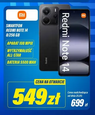 Smartfon Xiaomi Redmi Note 14 8/256 GB promocja w RTV EURO AGD