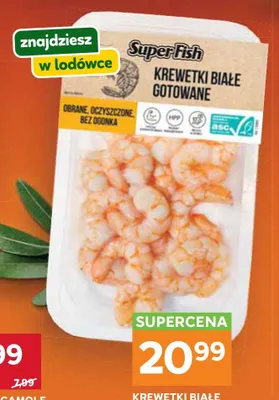 Krewetki białe Vannamei gotowane SuperFish promocja w Stokrotka