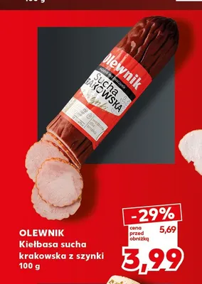 Kiełbasa sucha krakowska z szynki Olewnik promocja w Kaufland