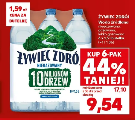 Woda źródlana niegazowana Żywiec Zdrój 6-pak 1,5 l promocja w Kaufland