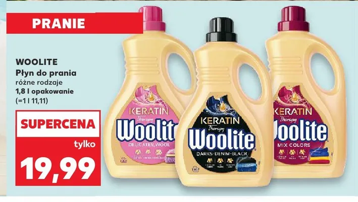 Płyn do prania Woolite Keratin Therapy Darks Denim & Black promocja w Kaufland