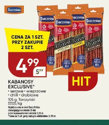 Kabanosy Tarczyński Exclusive wieprzowe promocja w Chata Polska