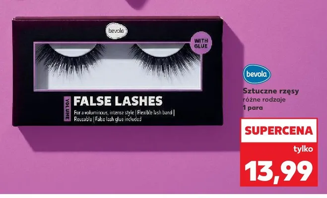 Sztuczne rzęsy Bevola Volume promocja w Kaufland