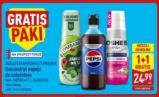 Koncentrat napoju do saturatora Oshee Drop In promocja w Aldi