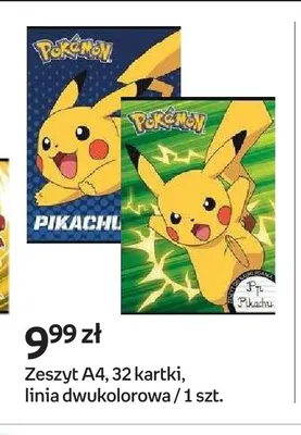Zeszyt A4 32 kartki linia dwukolorowa Pokemon promocja w Empik