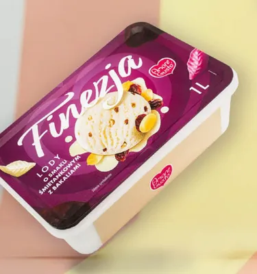 Lody Finezja o smaku śmietankowym z bakaliami Amore Gusto promocja w POLOmarket