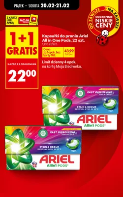 Kapsułki do prania Allin1 Pods promocja w Biedronka