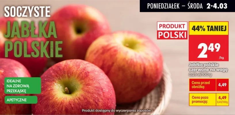 Jabłko polskie czerwone na wagę promocja w Biedronka