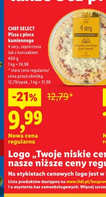 Pizza z pieca kamiennego 4 sery Chef Select promocja w Lidl