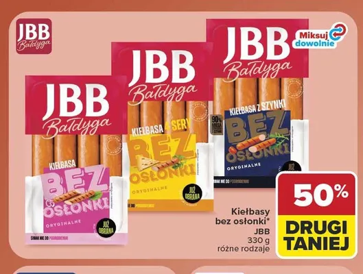 Kiełbasa bez osłonki oryginalna JBB Bałdyga promocja w Carrefour