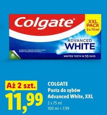 Pasta do zębów Colgate Advanced White XXL Pack 2-pak promocja w Lidl