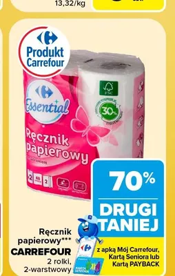 Ręcznik papierowy Carrefour 2-warstwowy promocja w Carrefour