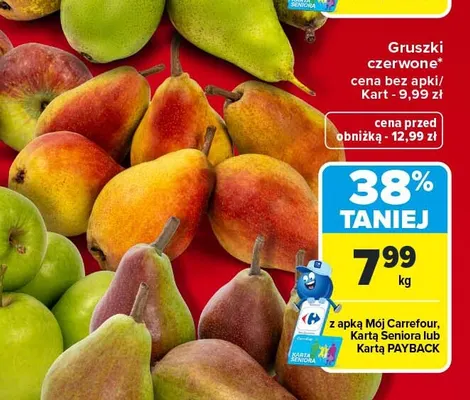 Gruszki czerwone promocja w Carrefour