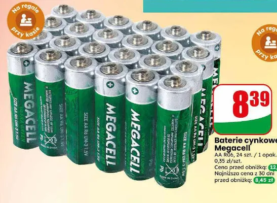 Baterie cynkowe Megacell AA R06 promocja w Dino