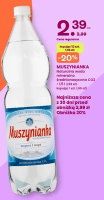 Woda mineralna Muszynianka naturalna średnionasycona CO2 promocja w Frisco