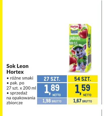 Sok Leon Hortex promocja w Makro