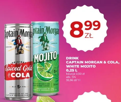 Drink Captain Morgan & Cola promocja w Duży Ben