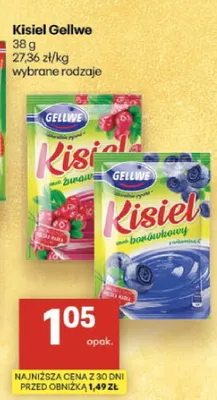 Kisiel o smaku żurawinowym Gellwe promocja w Delikatesy Centrum