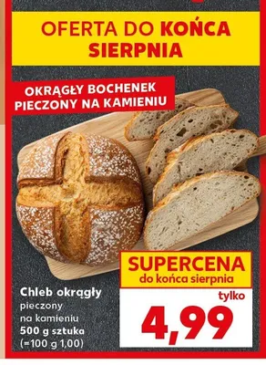 Chleb okrągły pieczony na kamieniu promocja w Kaufland