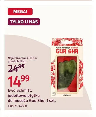 Jadeitowa płytka do masażu Gua Sha Ewa Schmitt promocja w Rossmann