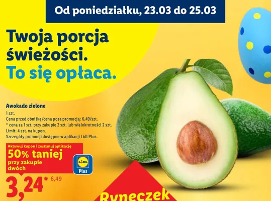 Awokado zielone 1 szt. promocja w Lidl