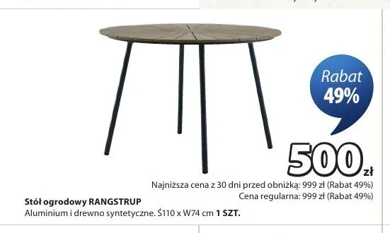Stół ogrodowy Rangstrup promocja w Jysk