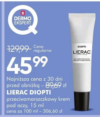 Krem przeciwzmarszczkowy Lierac Diopt 15ml promocja w Super-Pharm
