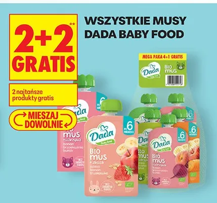 Mus truskawka i banana Bio mus promocja w Biedronka