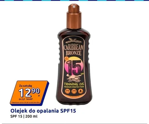 Olejek do opalania Caribbean Bronze SPF15 promocja w Action