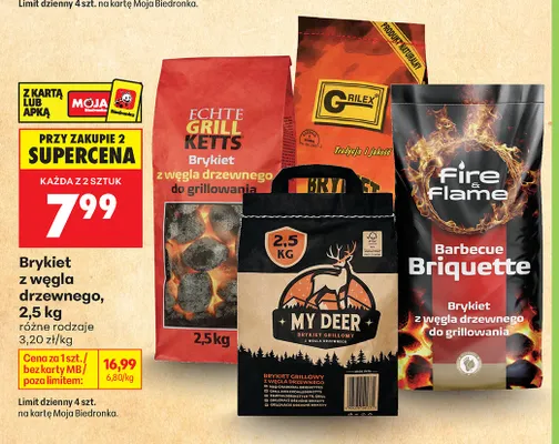 Brykiet z węgla drzewnego My Deer promocja w Biedronka