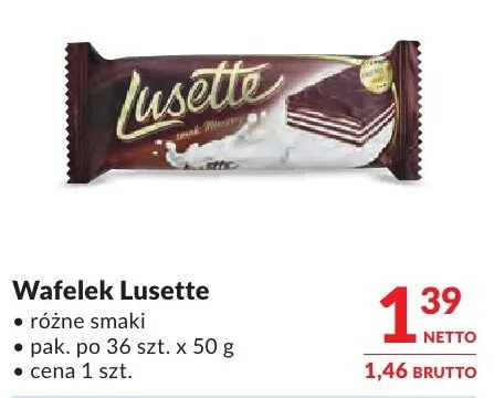 Wafelek Lusette różne smaki promocja w Makro