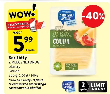 Ser żółty plastry Gouda promocja w Intermarche