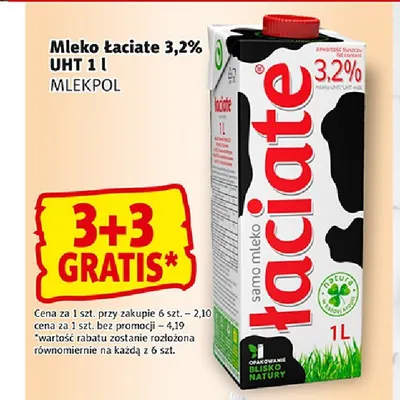 Mleko UHT Łaciate 1 l 3,2% promocja w Prim Market