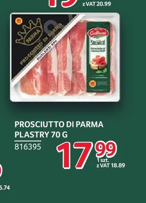 Szynka Prosciutto di Parma w plastrach Galbani promocja w Selgros