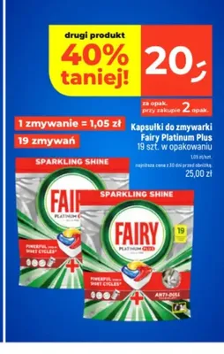 Kapsułki do zmywarki Fairy Platinum promocja w Dealz