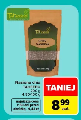 Nasiona chia Taheebo promocja w Carrefour