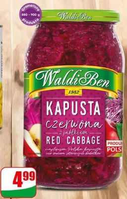 Kapusta czerwona z jabłkiem WaldiBen promocja w Dino