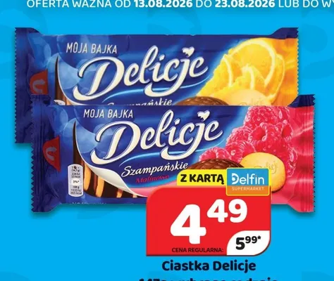 Ciastka Delicje Szampańskie Moja Bajka promocja w Delfin