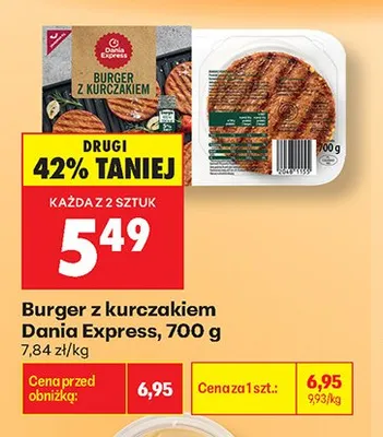 Burger z kurczakiem Dania Express promocja w Biedronka