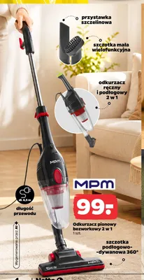Odkurzacz pionowy bezworkowy 2 w 1 Mpm promocja w Netto