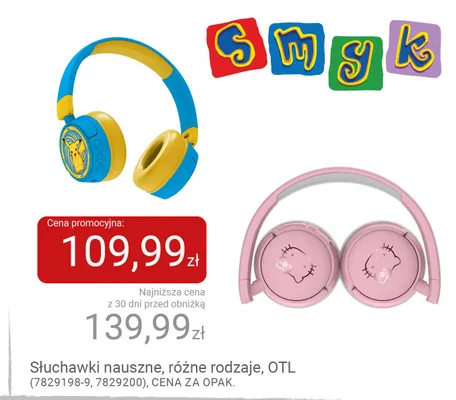 Słuchawki nauszne OTL Pokemon Pikachu promocja w Smyk