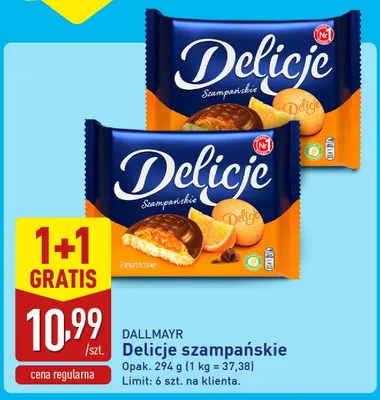 Biszkopty Delicje Szampańskie Pomarańczowe promocja w Aldi